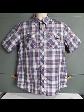 760 Realtree Men's Plaid Vented Performance Fishing Guide Shirt - Size L (42/44)